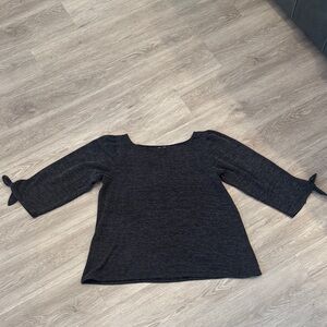 Max Studio Charcoal Knit Tie-Sleeve Top Sz XL g27